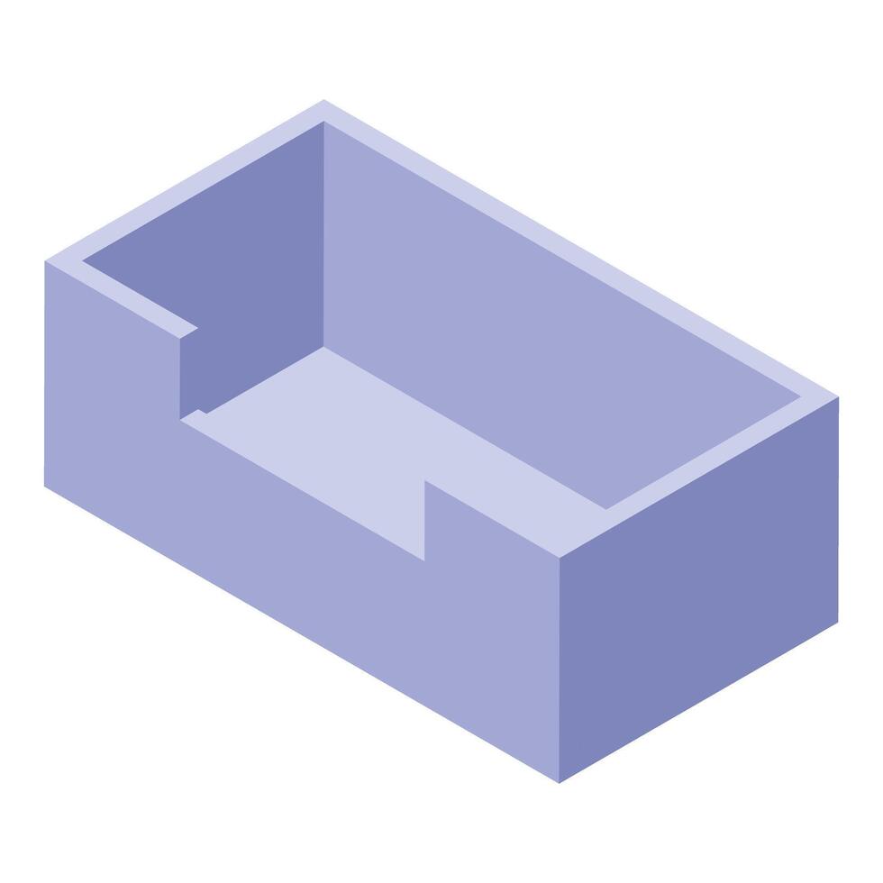 Empty box container storage organization office supplies isometric view vector