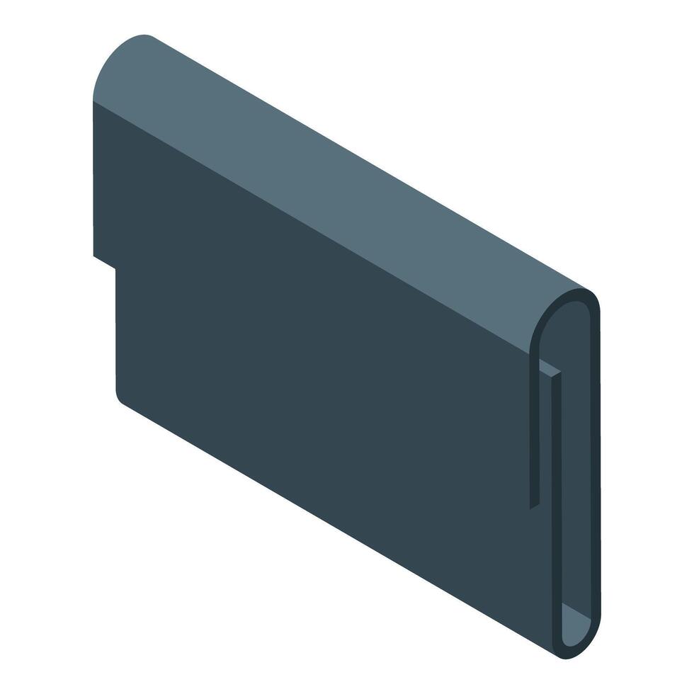 Dark grey metal sheet being rolled up for industrial use vector