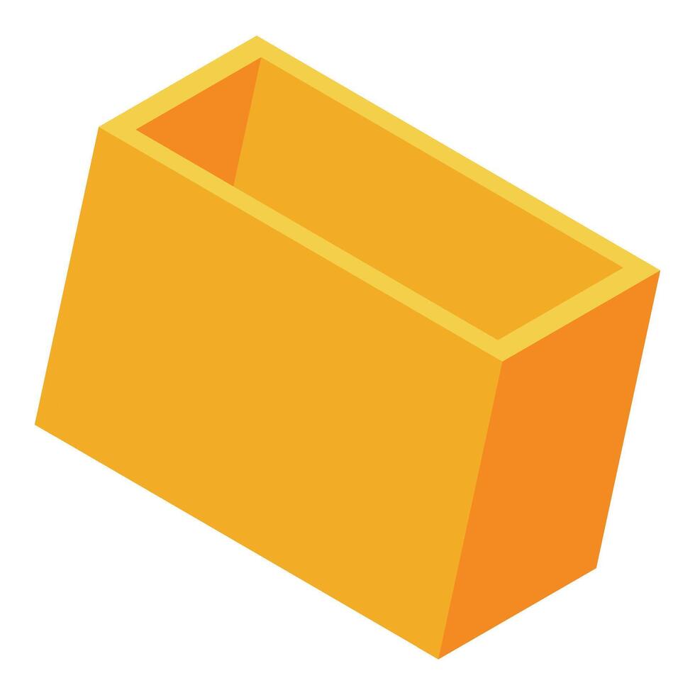Open rectangular cuboid tilting on white background vector