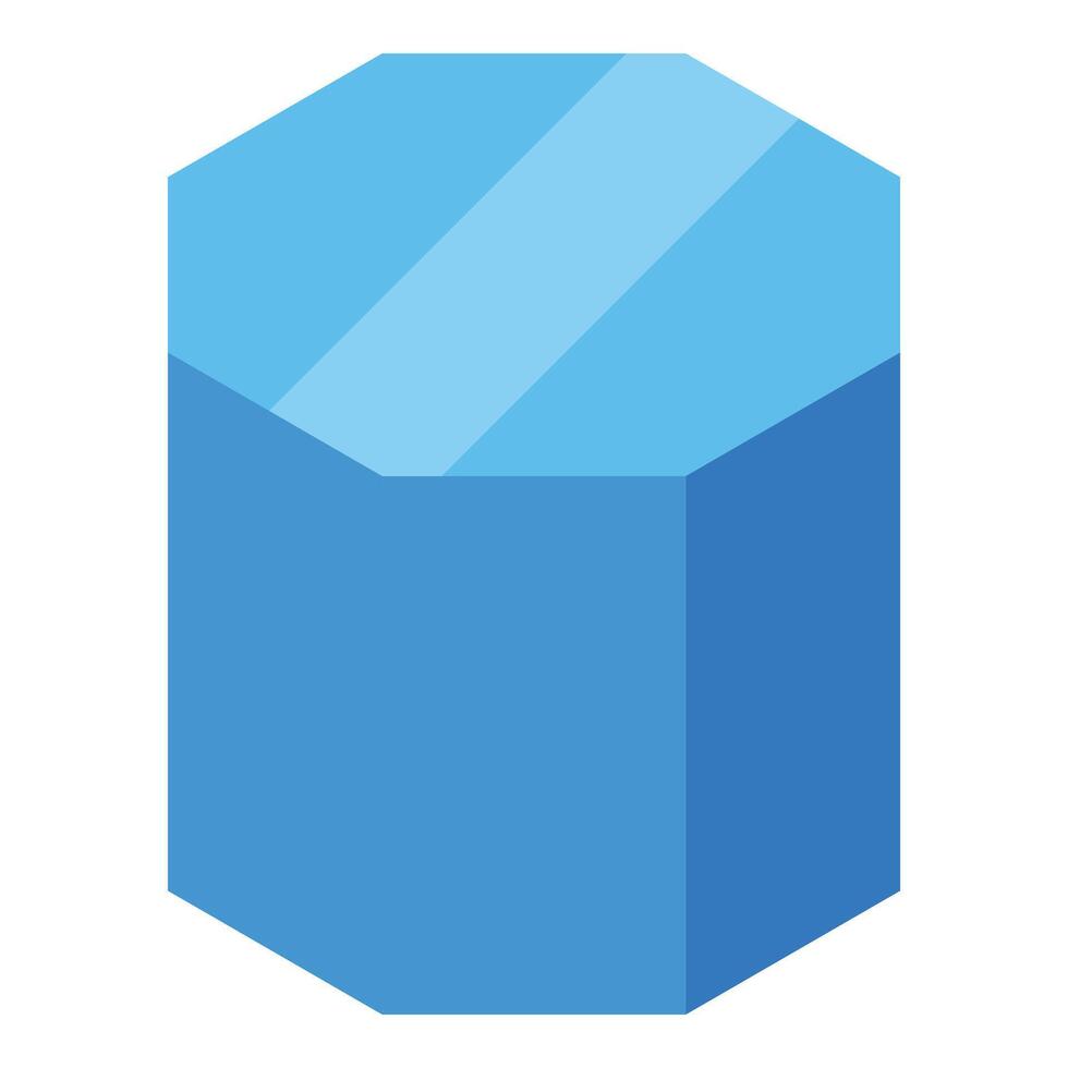 Octagonal prism representing geometric shapes in vibrant blue hues vector