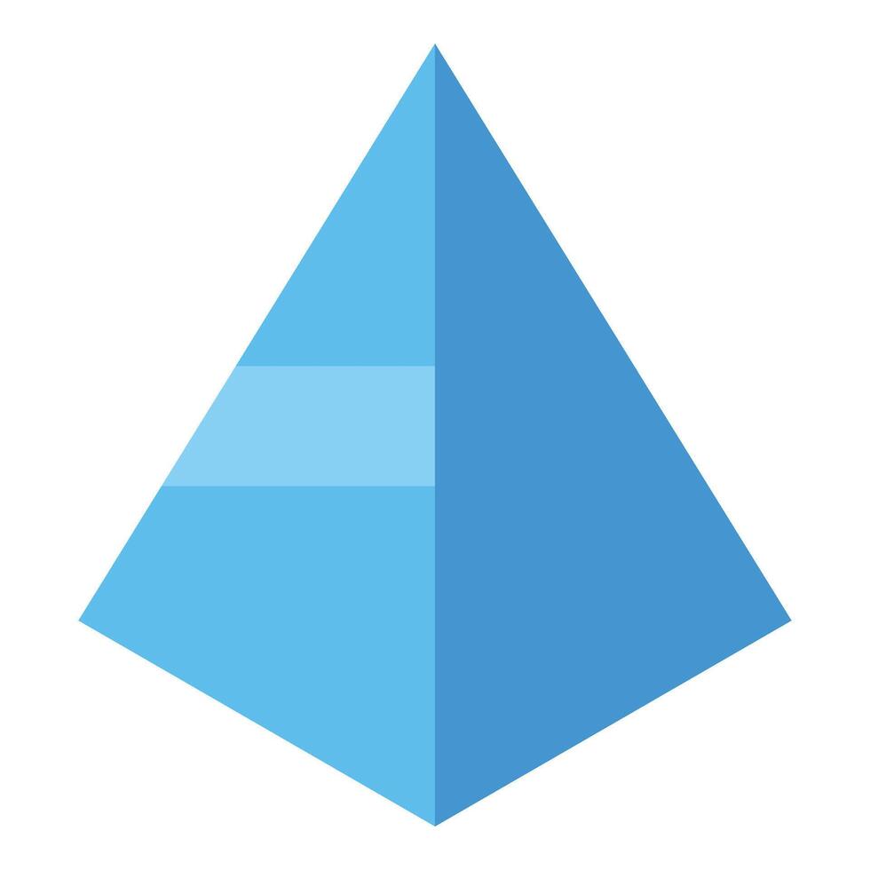 Blue pyramid chart representing hierarchy and levels vector