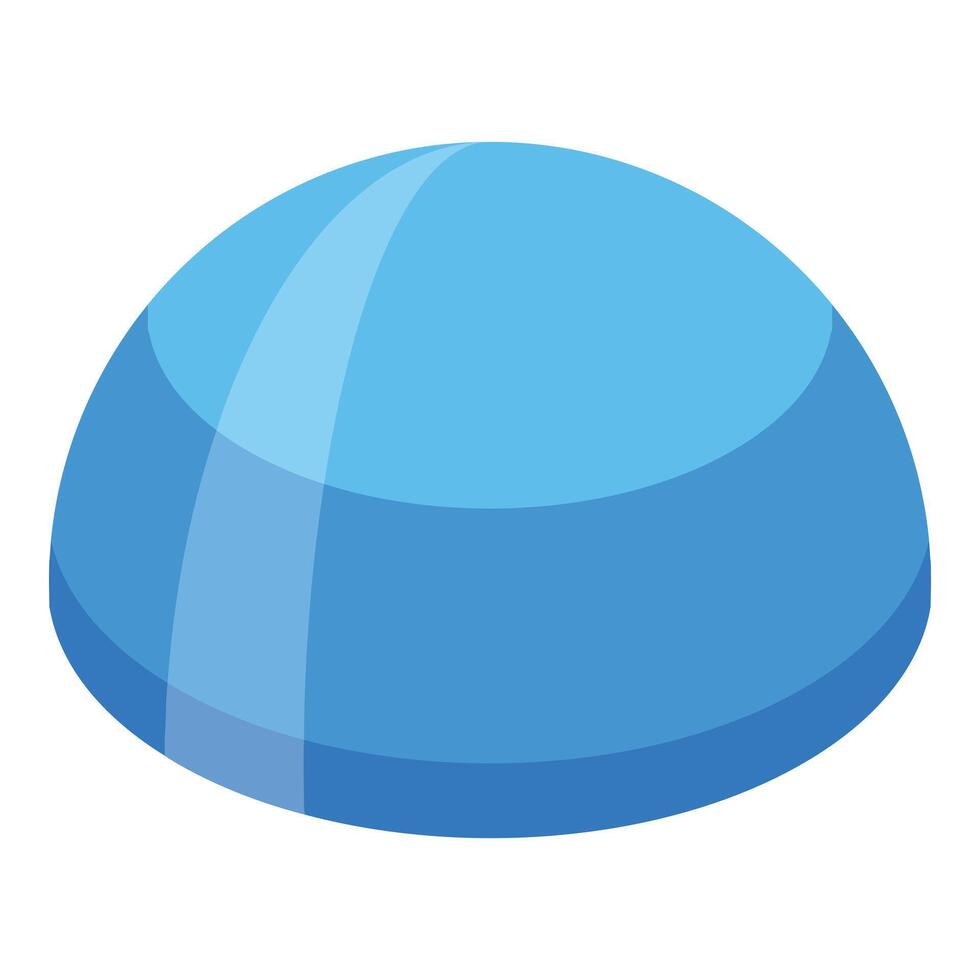 Blue semi sphere representing modern abstract art and design vector