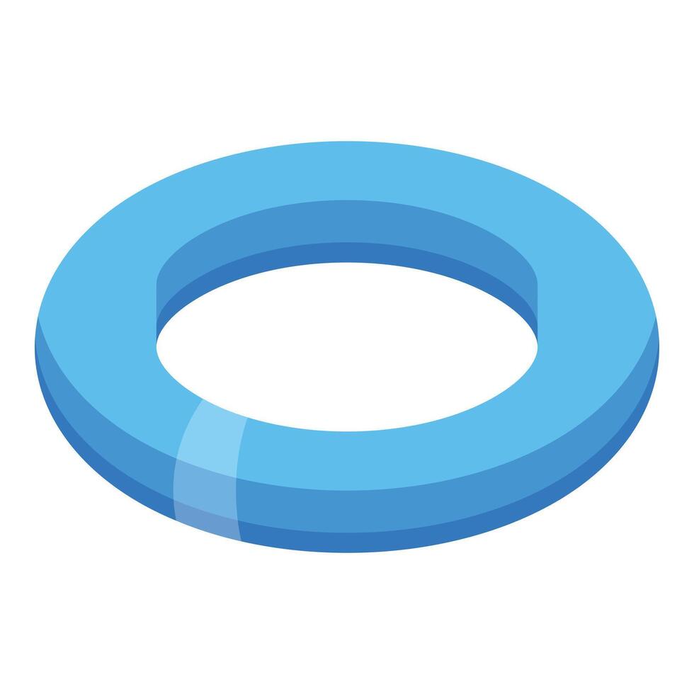 Inflatable ring floating on water in swimming pool for safety vector