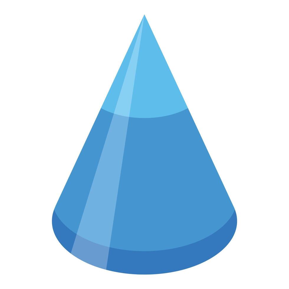 Blue geometric cone representing data analysis and visualization vector