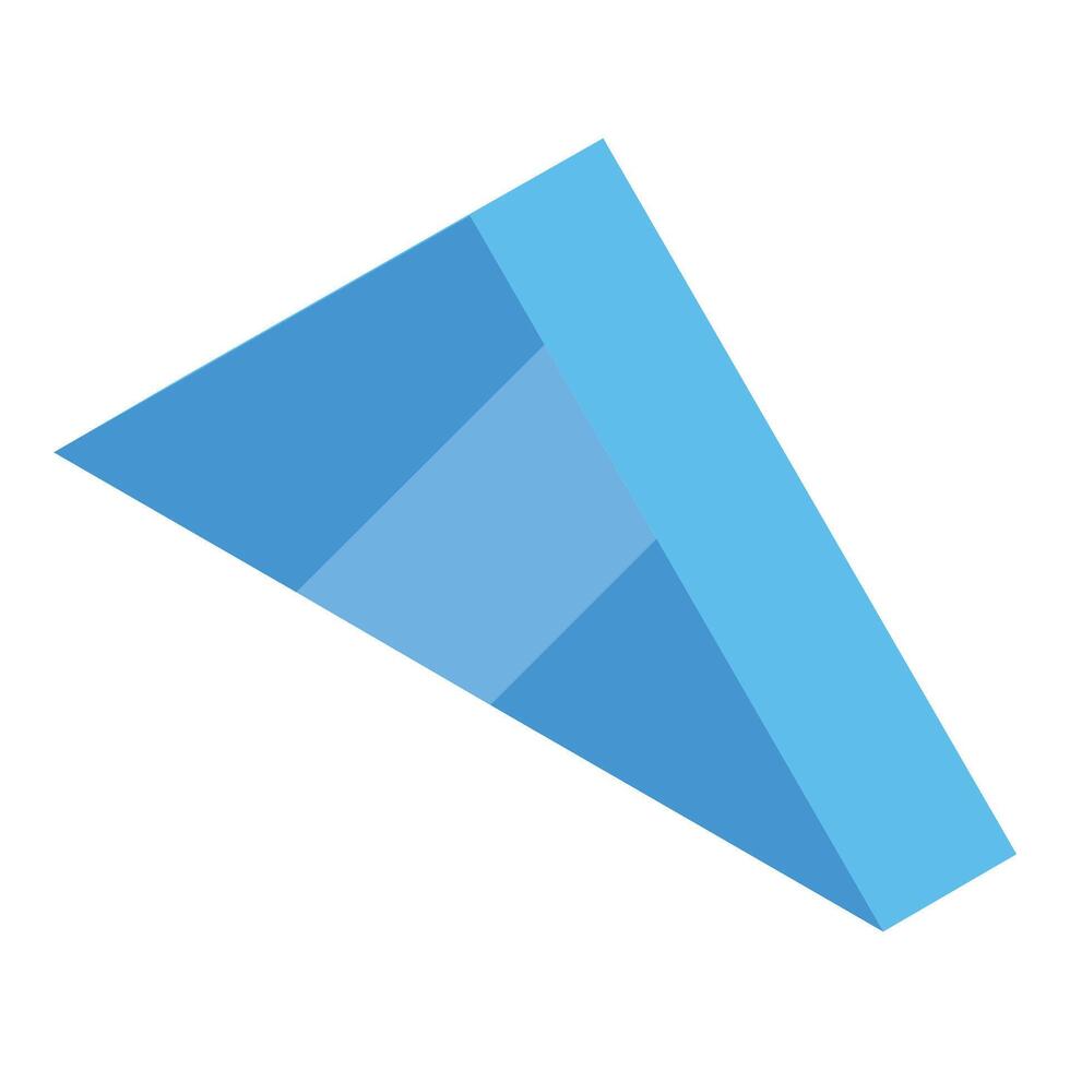 Blue abstract geometric triangle floating in white space vector