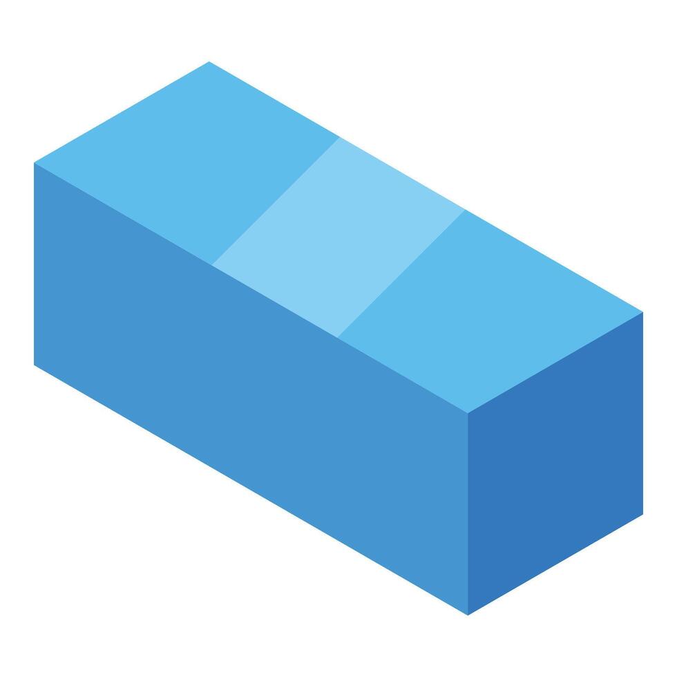 Light blue rectangular cuboid on white background representing data analysis vector