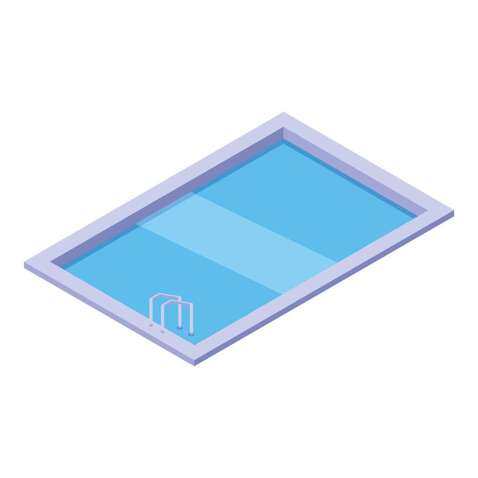 Isometric swimming pool with clear blue water inviting a refreshing dive vector