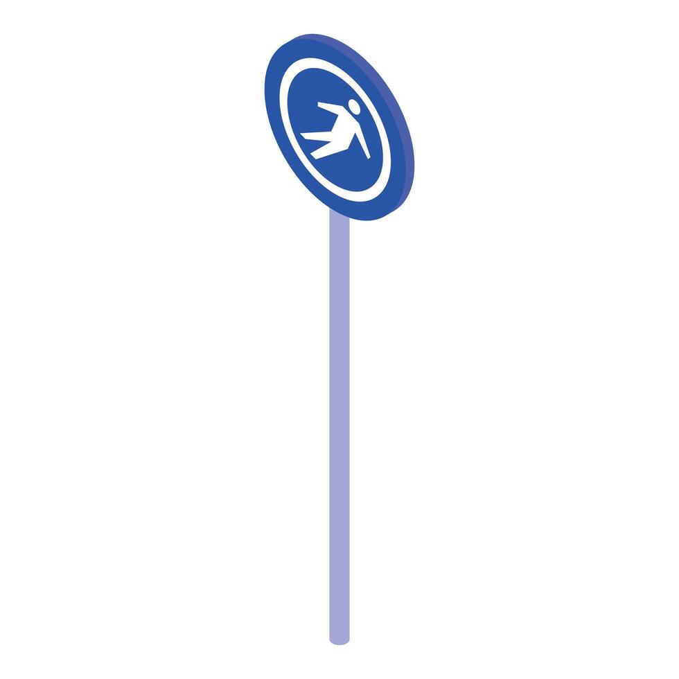 Wet floor sign showing person slipping and falling down isometric icon vector
