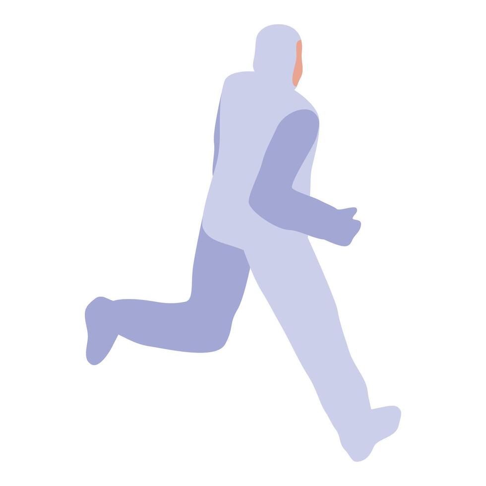 Scientist running in protective suit during emergency response exercise vector