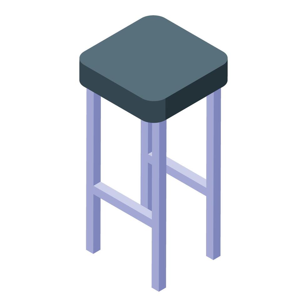 Modern bar stool with square seat and metal legs isometric view vector