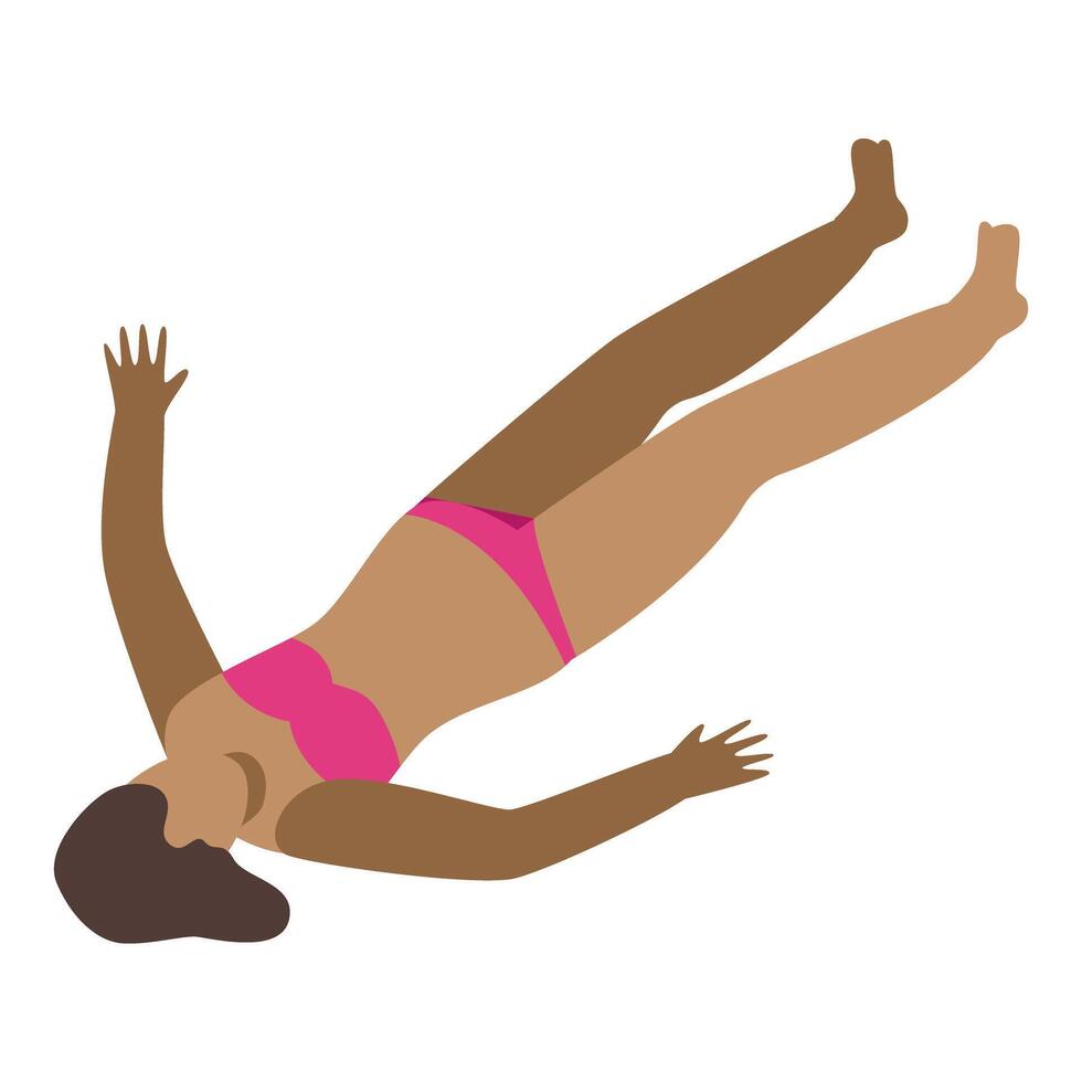Woman floating on water wearing pink bikini vector