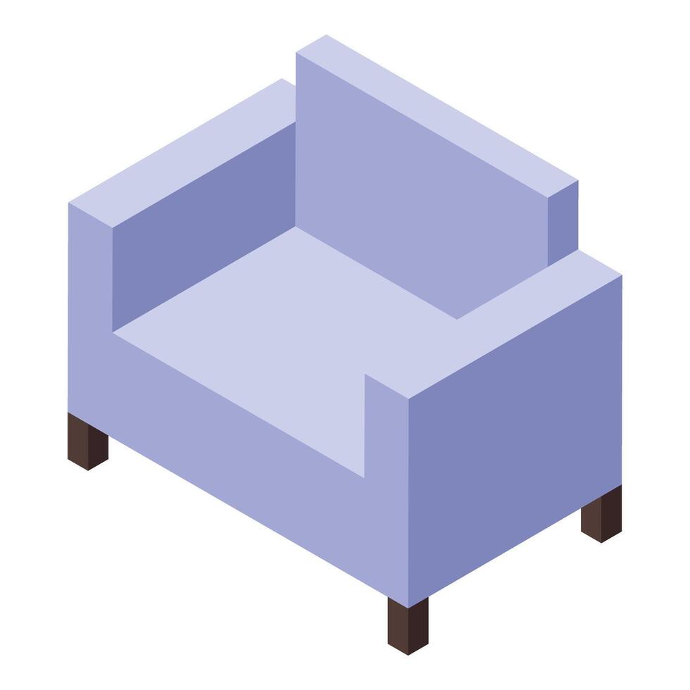 Comfortable light purple sofa representing relaxing atmosphere in modern interior design vector