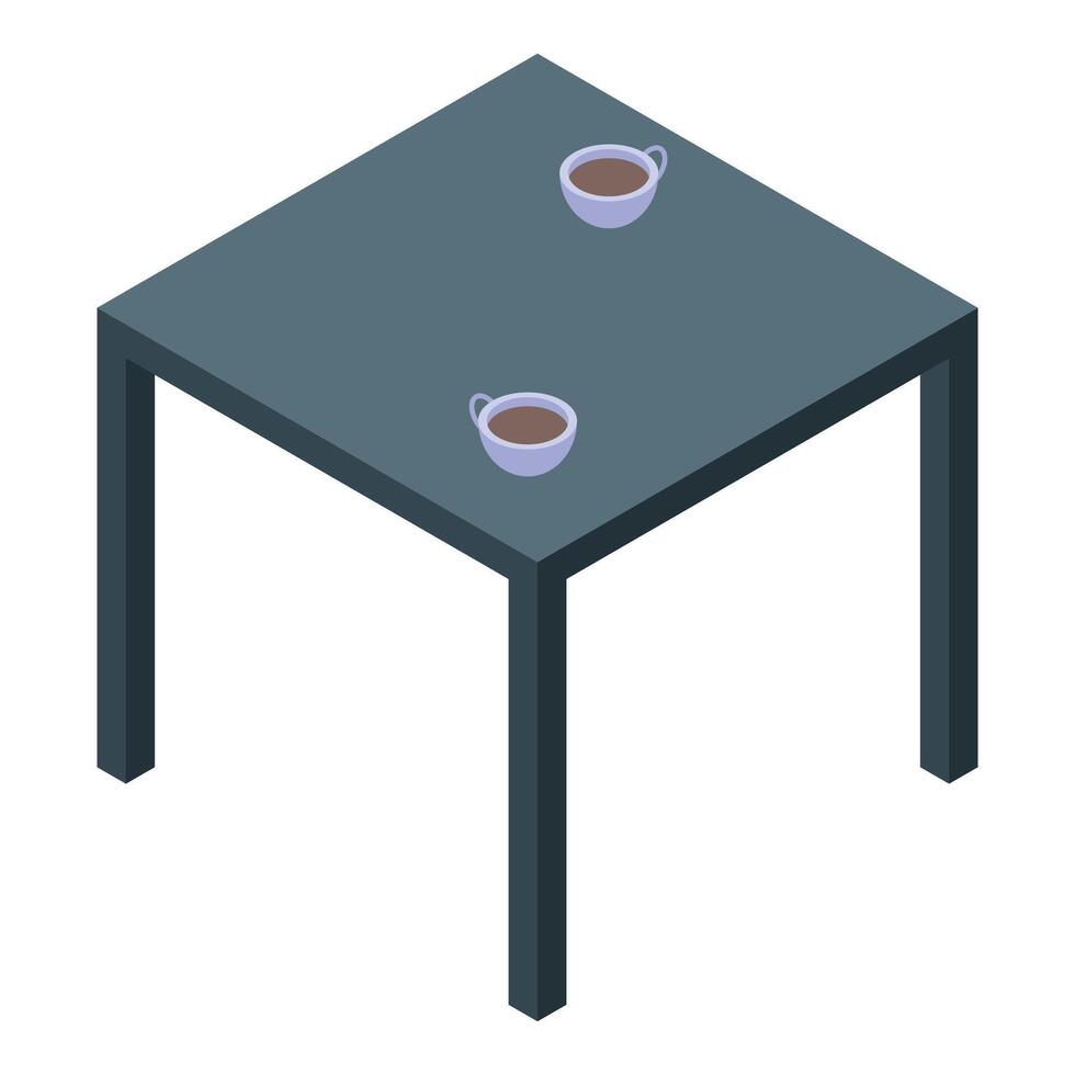 Two coffee cups sitting on modern square table for meeting vector