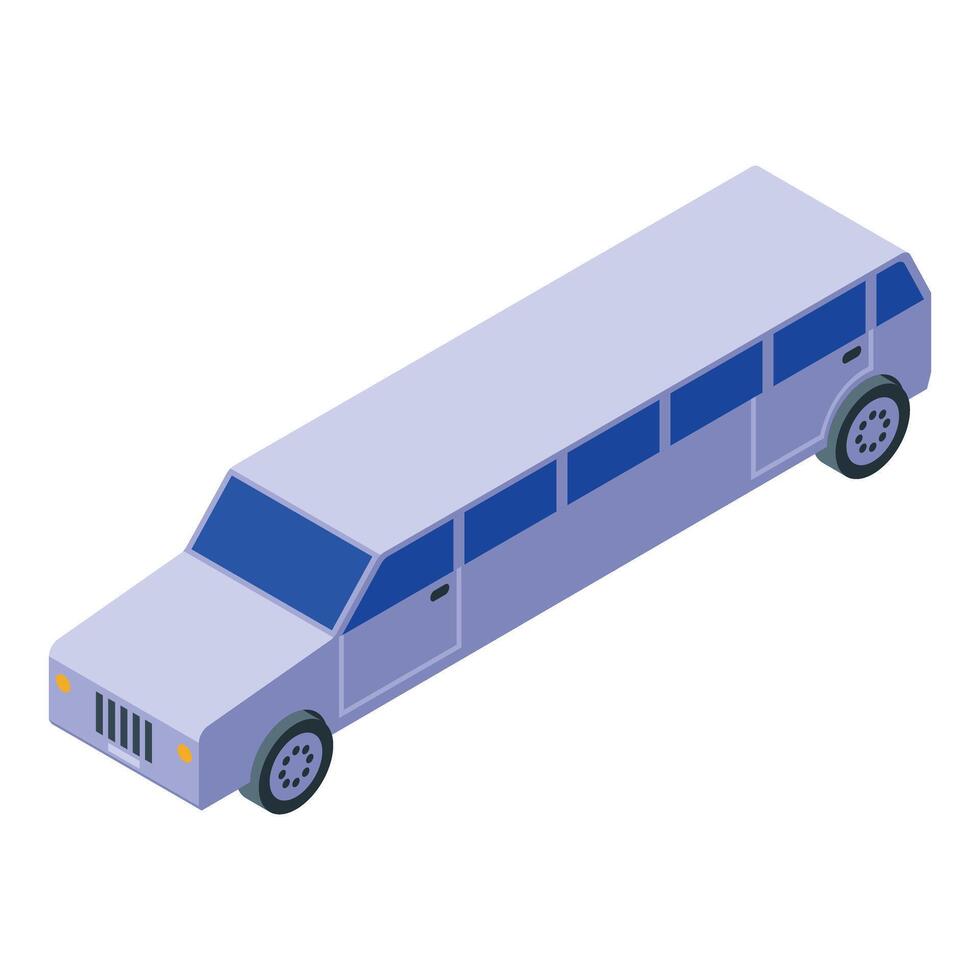 Long silver limousine waiting for passengers on white background vector