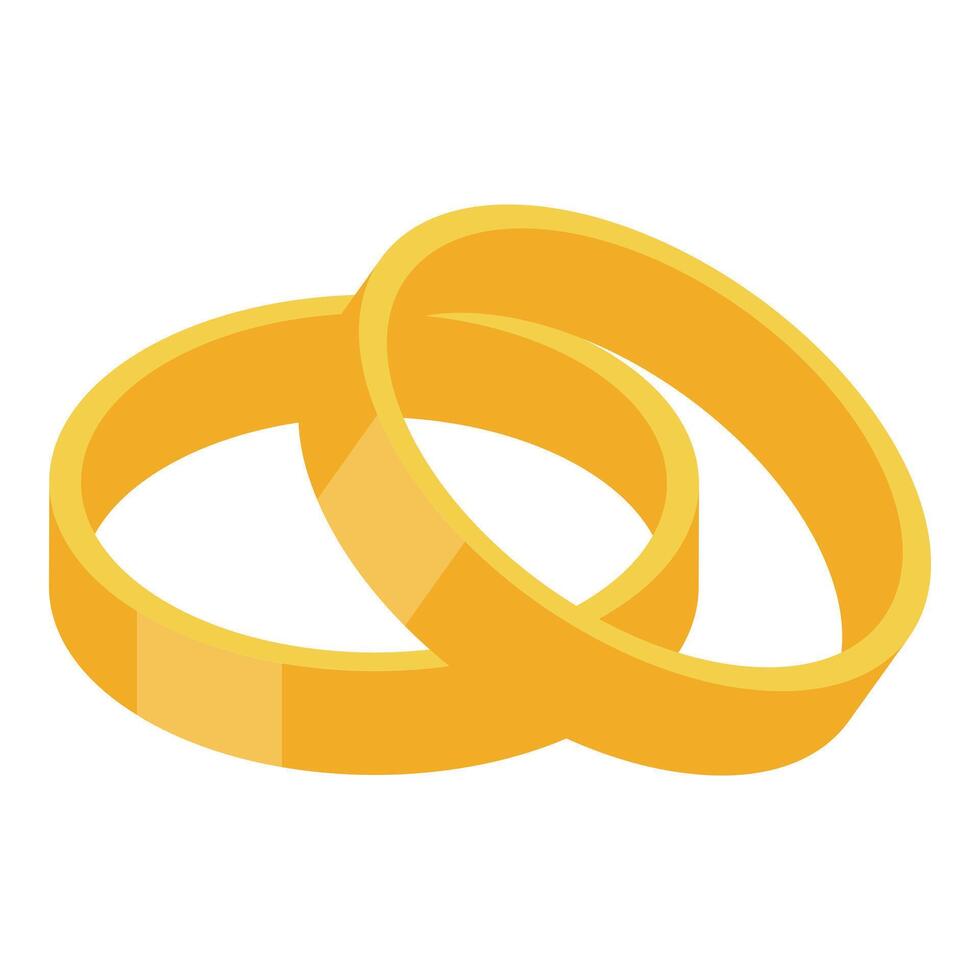 Two golden wedding rings symbolizing everlasting love and commitment vector