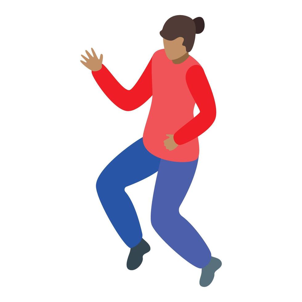 Young dancer performing modern choreography with energetic moves vector