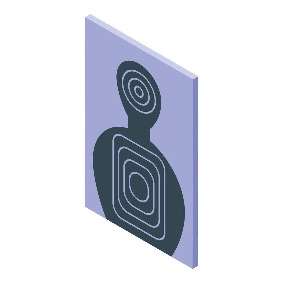 Shooting paper target with human silhouette and concentric circles representing precision and accuracy vector