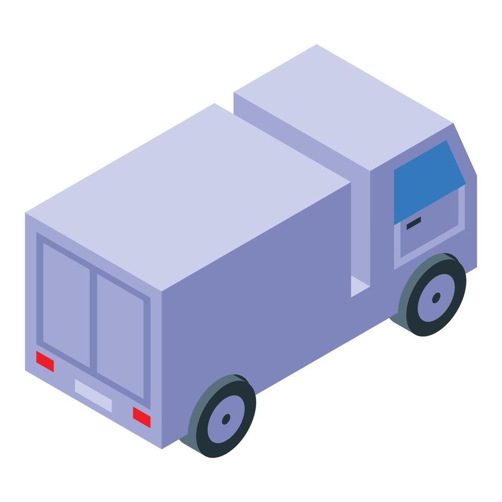 Delivery truck shipping goods in isometric view vector