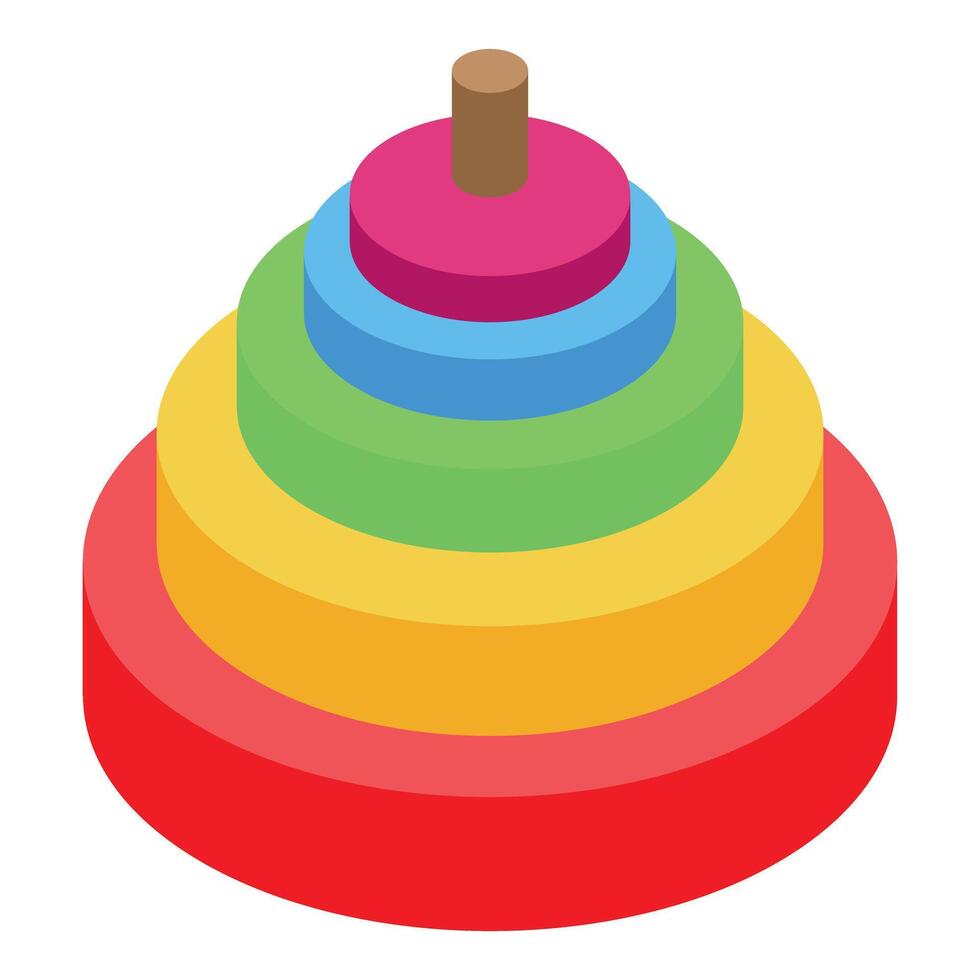 Colorful stacking rings toy promoting early childhood development vector