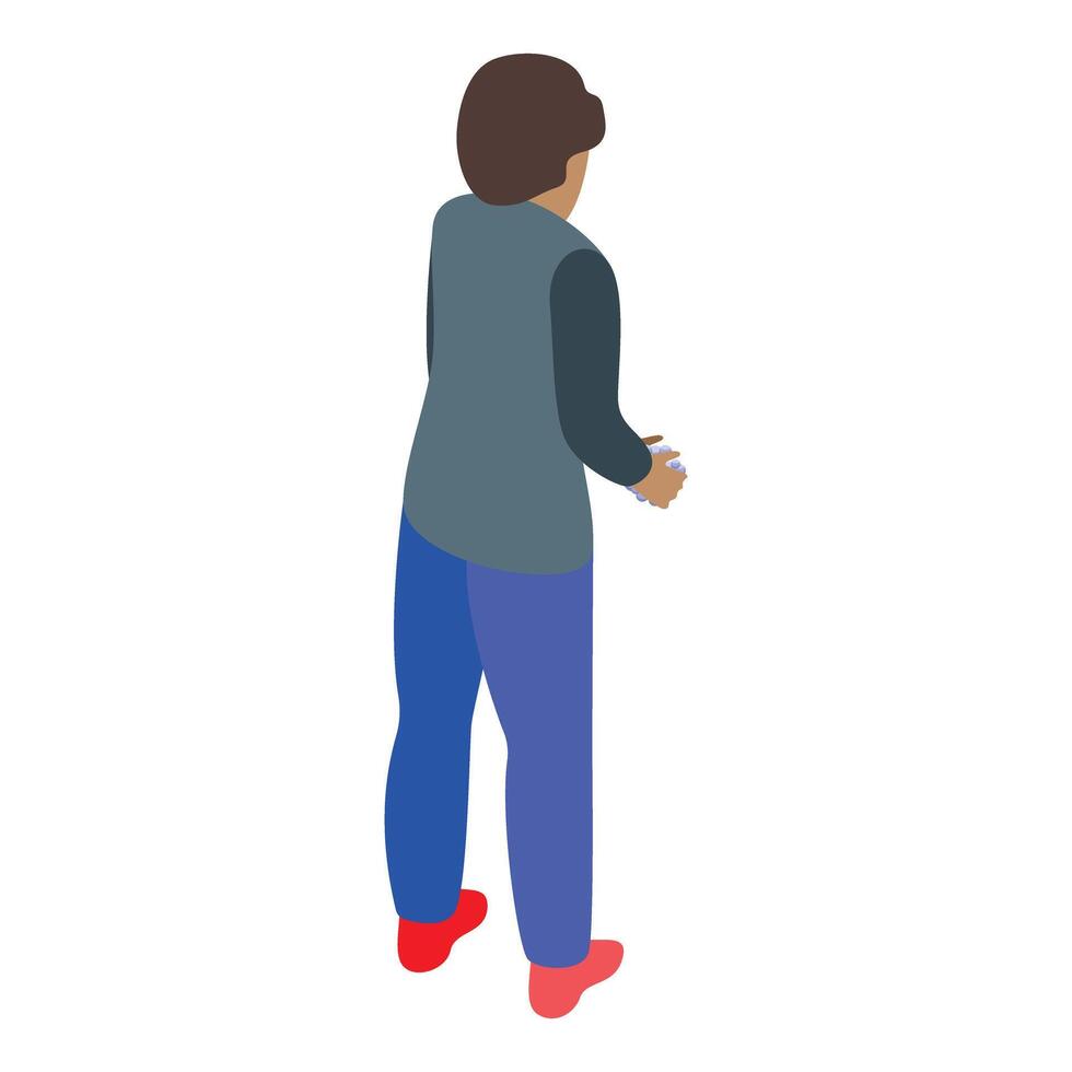 Businessman standing and holding something in his hands vector