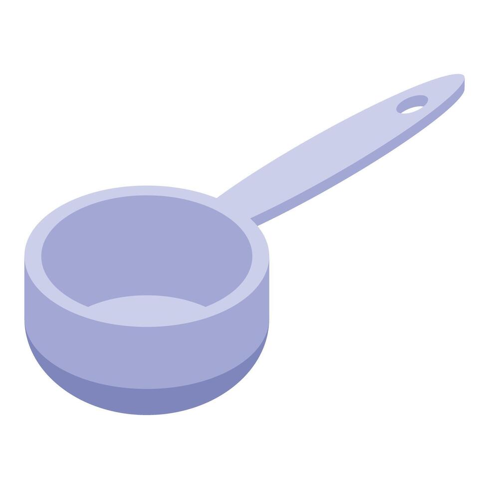 Light purple measuring spoon with long handle for kitchen use isometric view vector