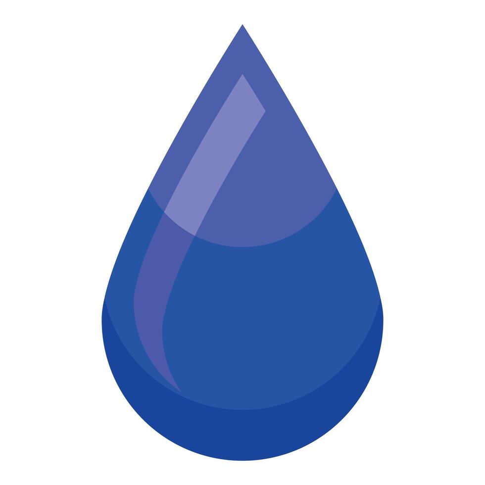 Shiny blue water drop falling down creating splashing effect vector