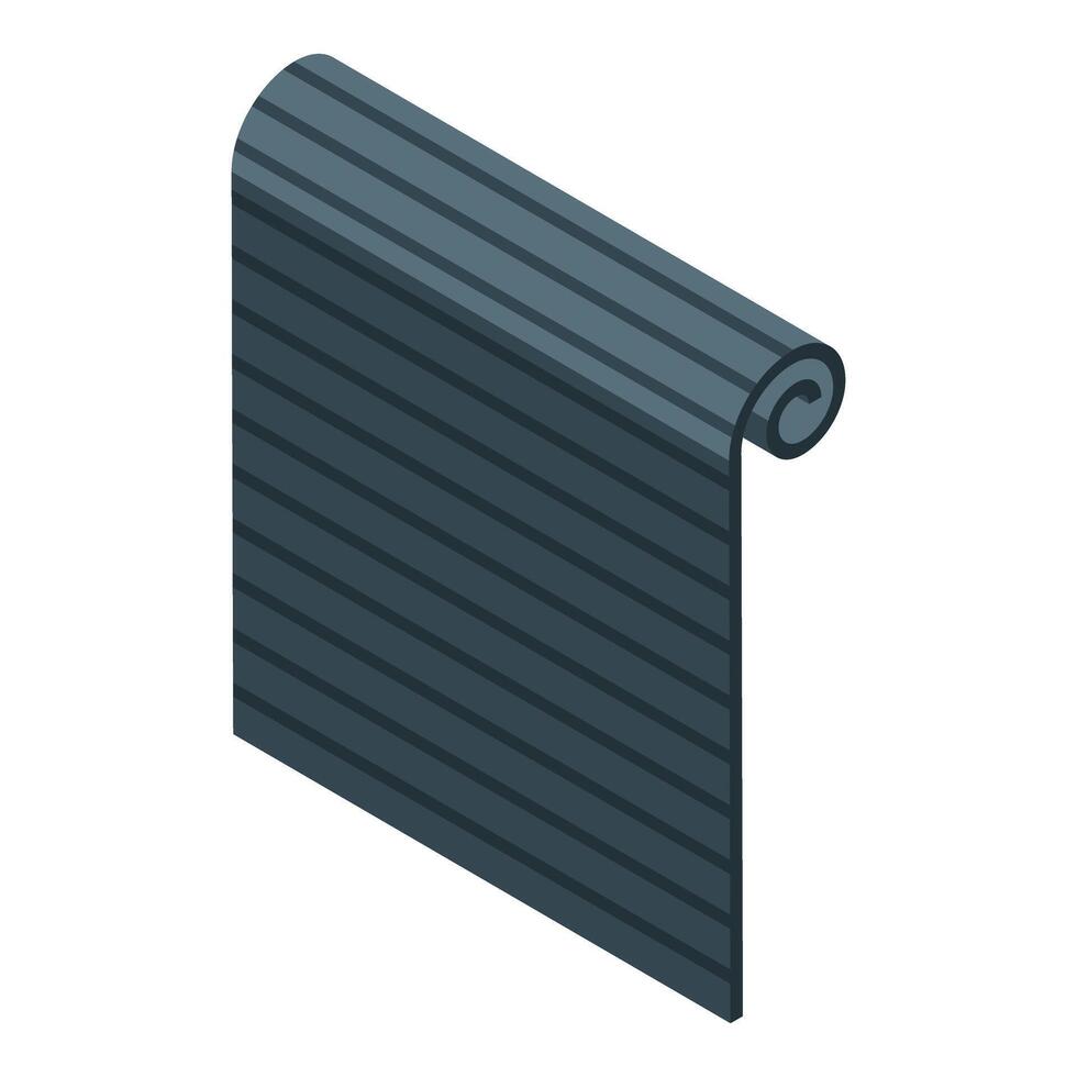 Rolled window shutter protecting house during renovation vector