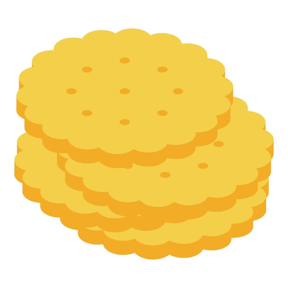 Stack of round crackers forming a delicious snack vector