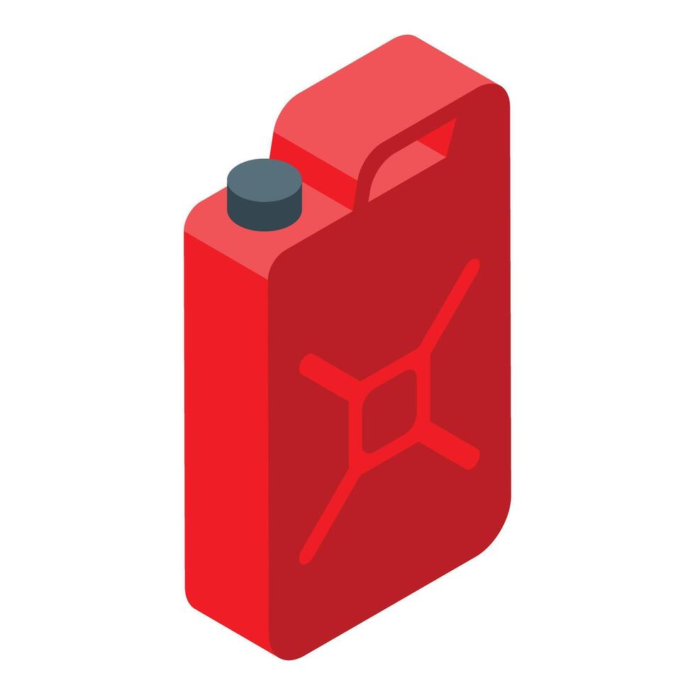 Red metal jerrycan for fuel transportation and storage vector