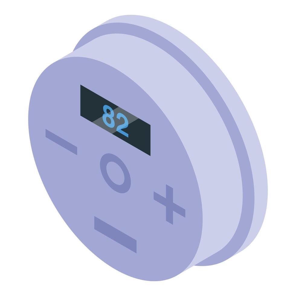 Round thermostat showing temperature setting displaying number eighty two vector