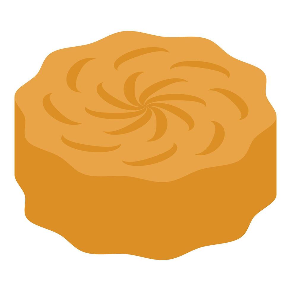 Round peanut butter cookie presenting swirls spreading from center vector