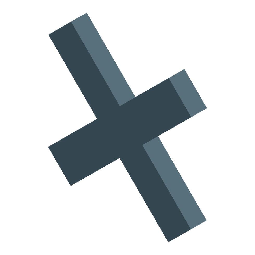 Dark gray multiply sign representing multiplication or increase vector
