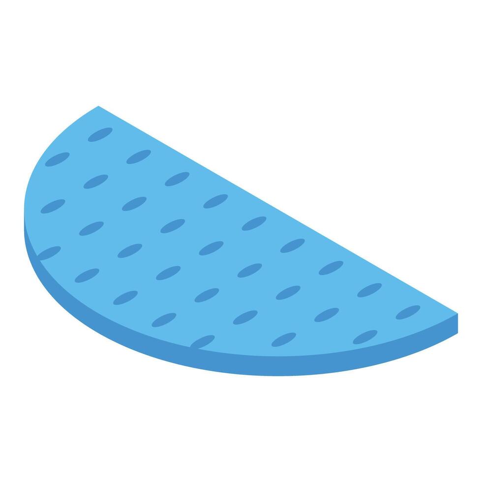 Half moon shaped blue orthopedic insole representing foot care vector