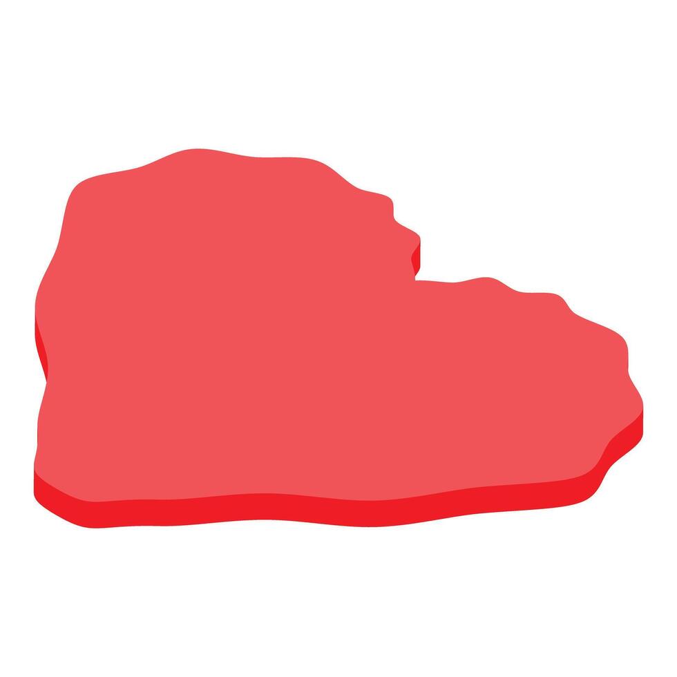 Burkina faso country map showing red territory shape vector