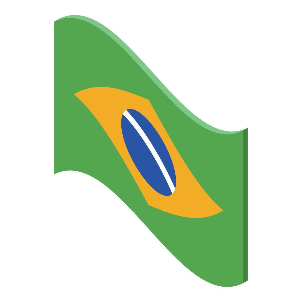 Brazilian flag waving in the wind, a symbol of national pride vector