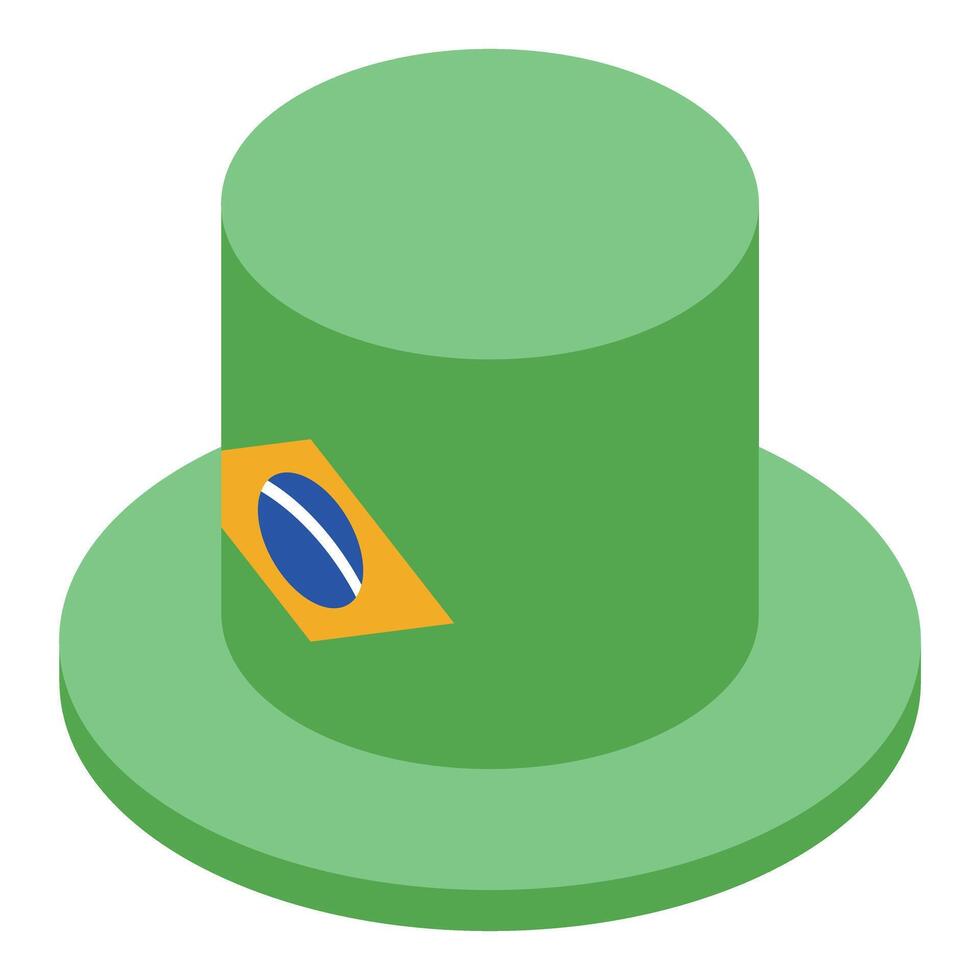Green top hat showing brazilian colors celebrating brazil national identity vector