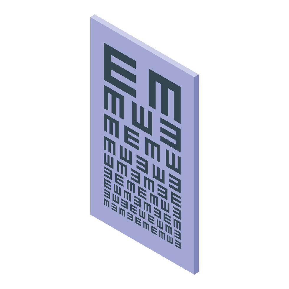 Eye test chart showing decreasing letter e for measuring visual acuity vector