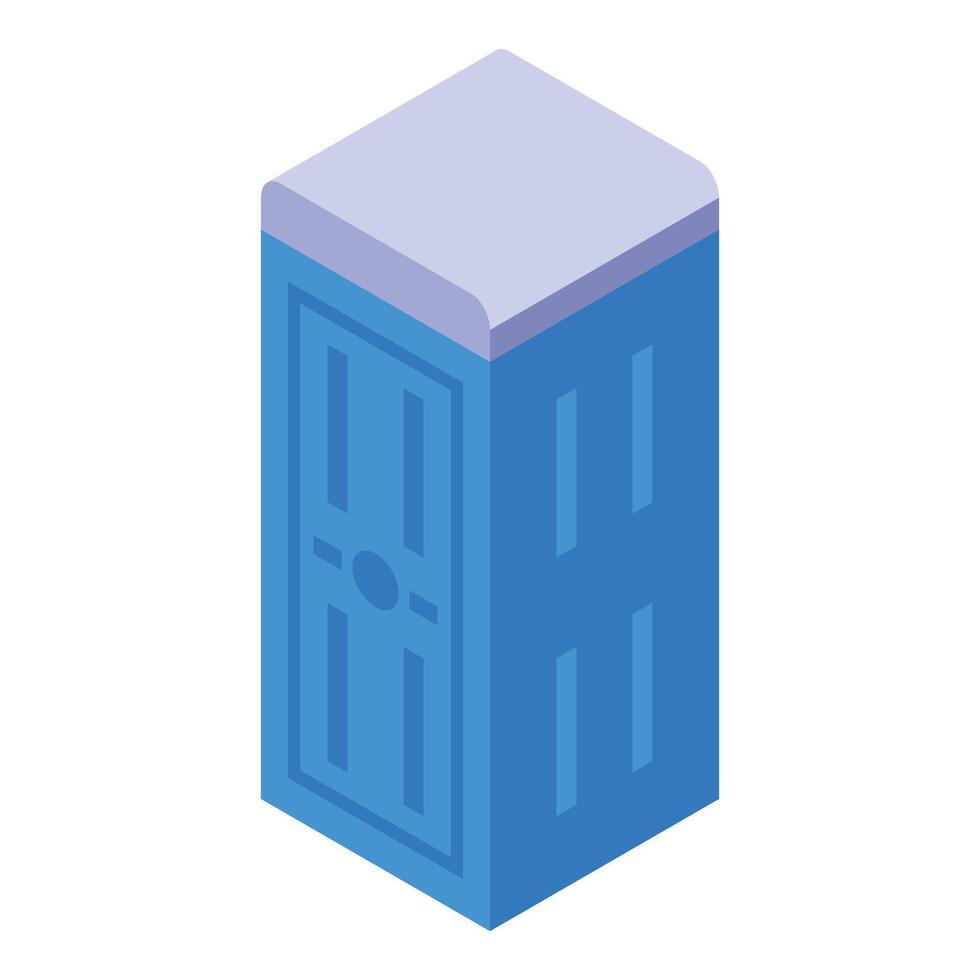 Blue portable toilet showing public wc for outdoor events vector