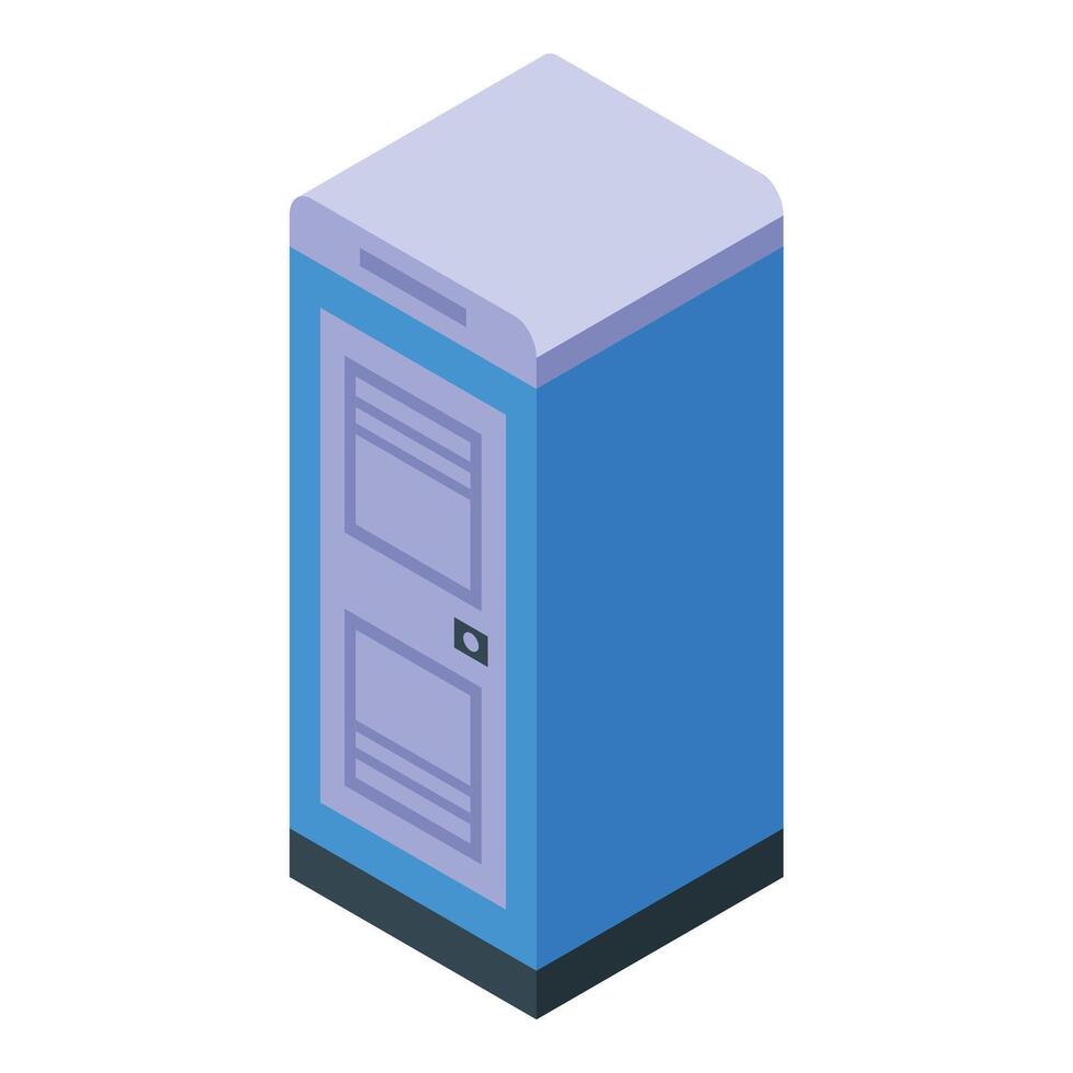 A blue locker with a door open vector