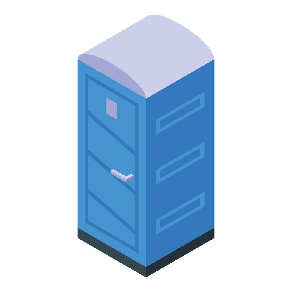 Blue portable toilet for outdoor events and construction sites vector
