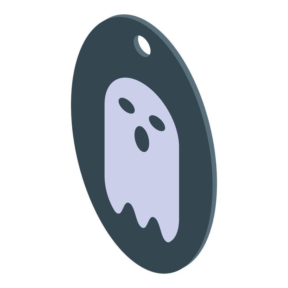 Ghost keychain depicting screaming spirit for halloween decoration vector