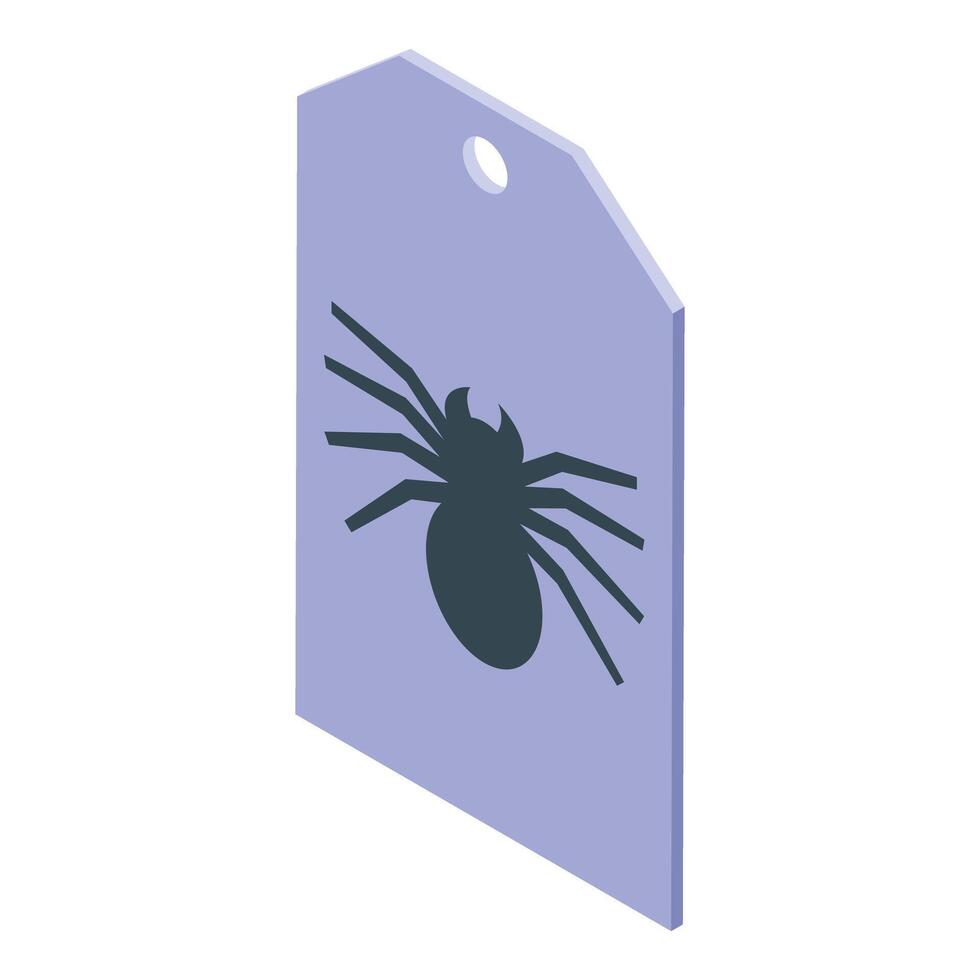 Halloween tag featuring creepy spider silhouette vector