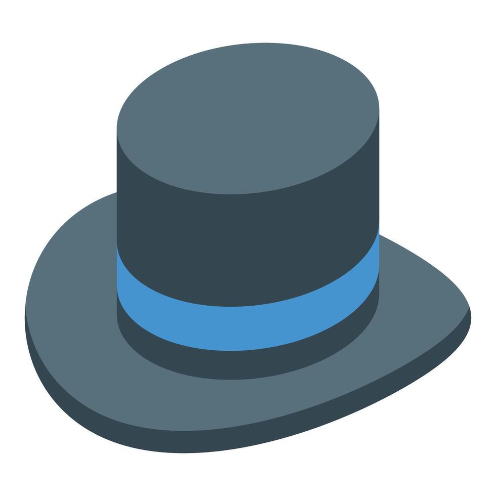Gentleman top hat with blue ribbon, preserving elegance and tradition vector
