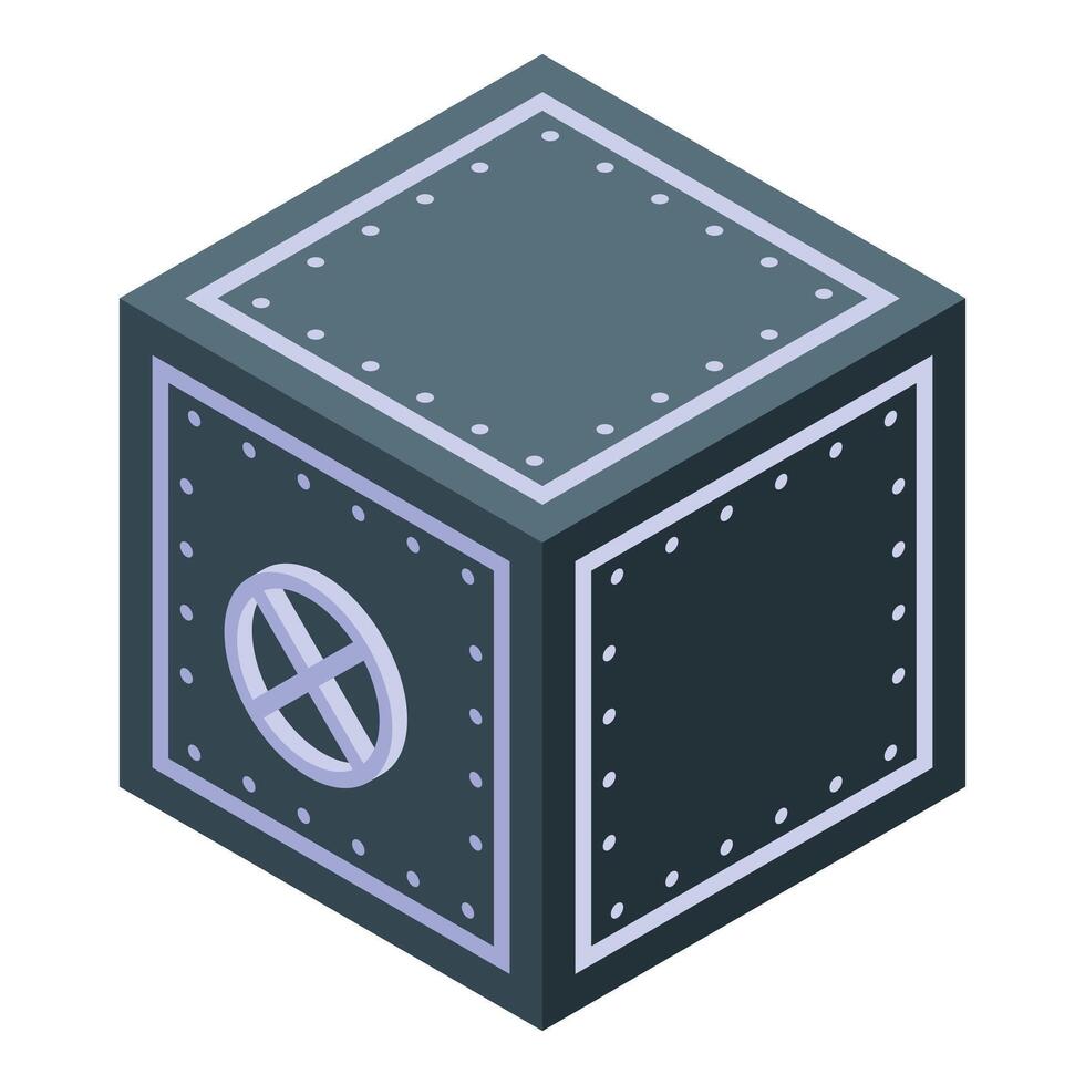 Secure metal strongbox protecting important documents and valuables vector