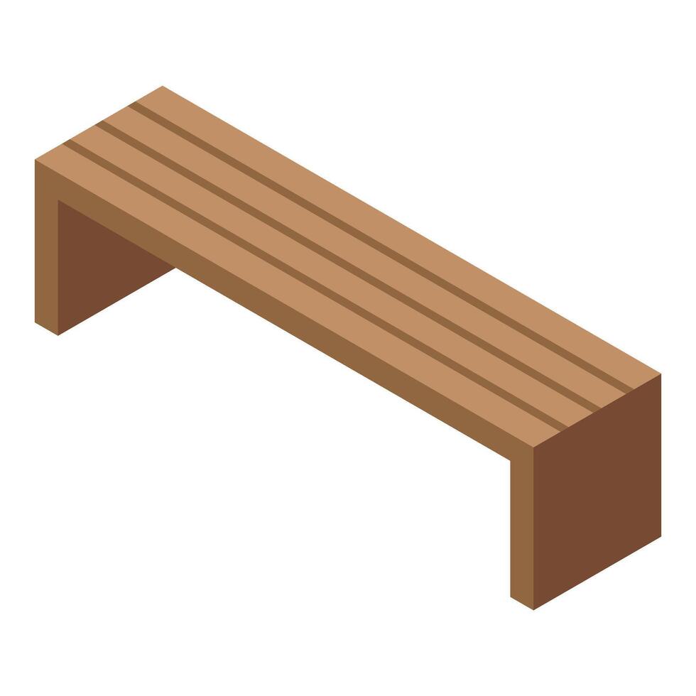 Wooden bench isometric view for urban design and parks vector