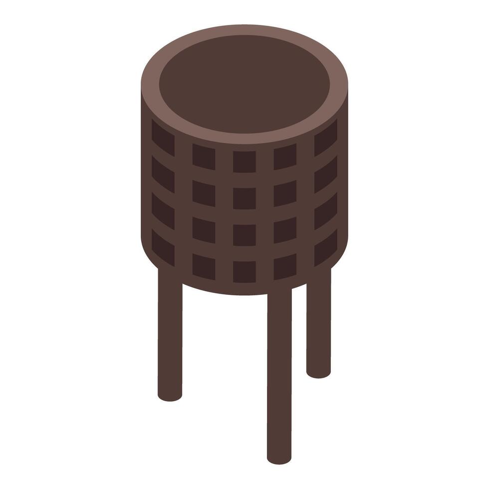 Trash can with metal grid and three legs standing on white background vector