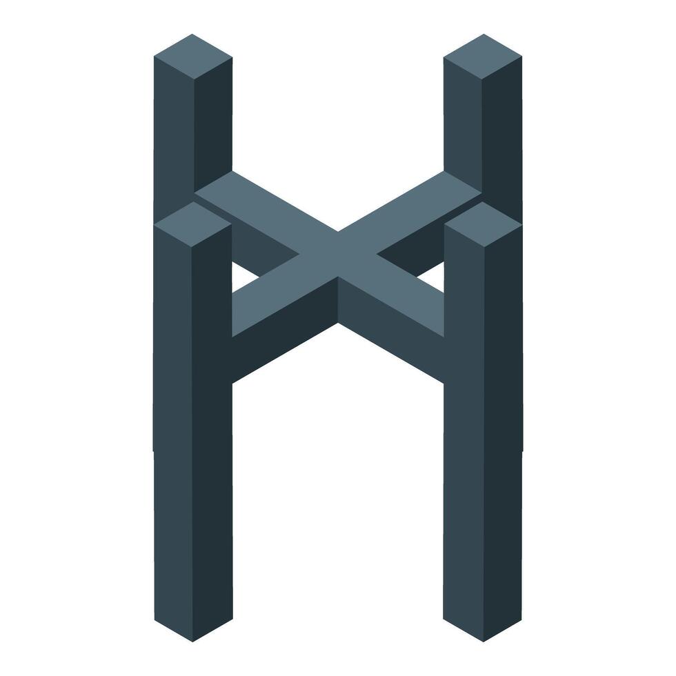 Impossible figure intertwined with geometric shapes creating optical illusion vector