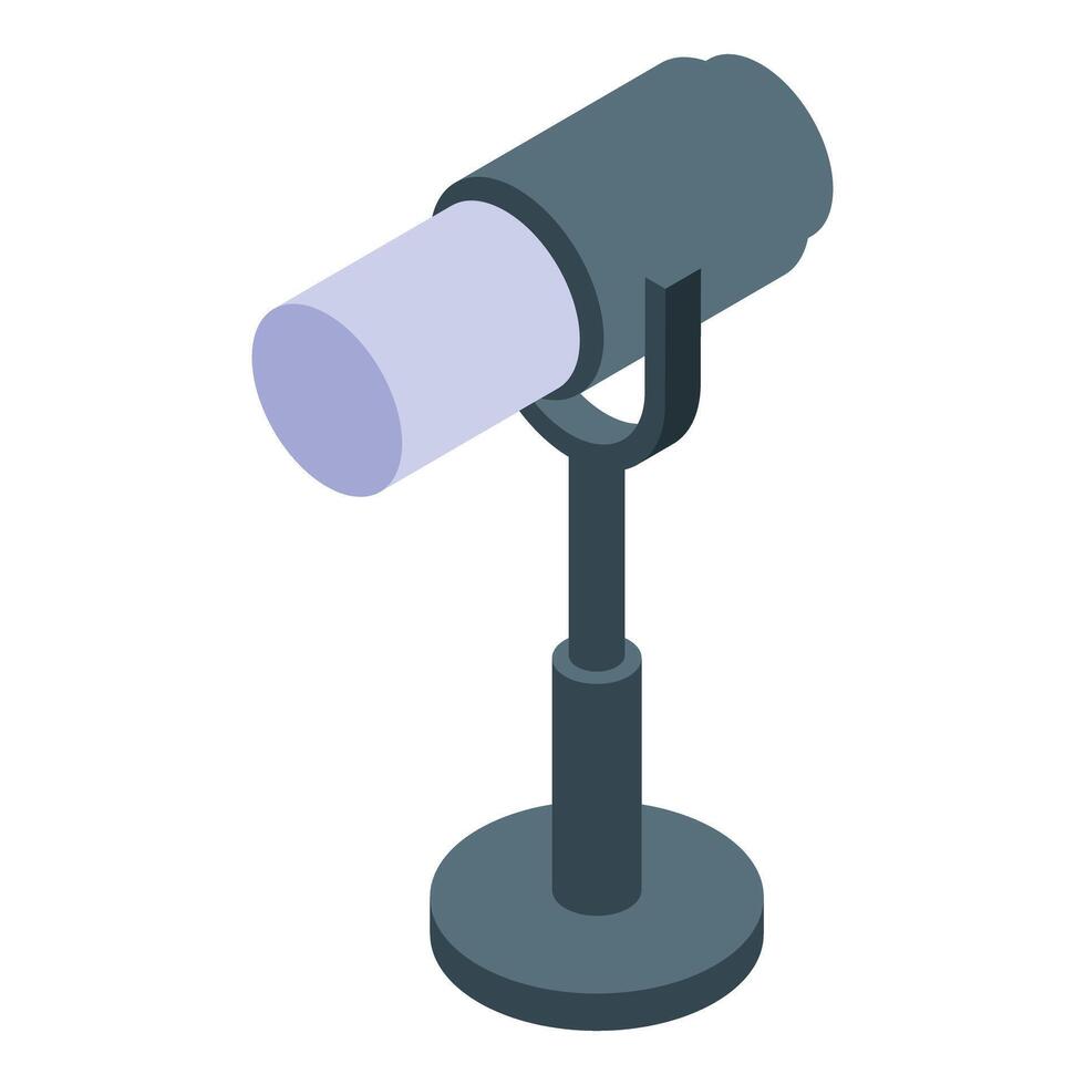 Astronomer telescope exploring the night sky with tripod stand vector