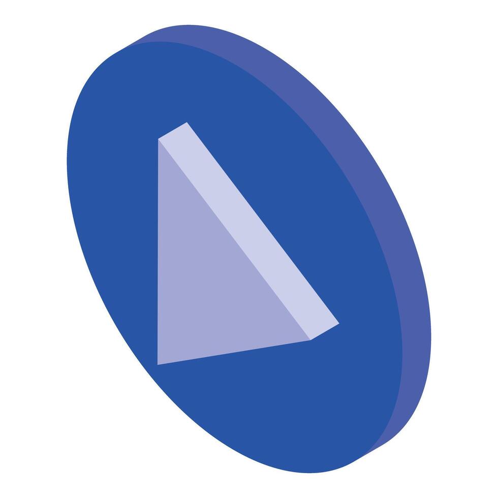 Play button showing beginning or resuming isometric icon vector