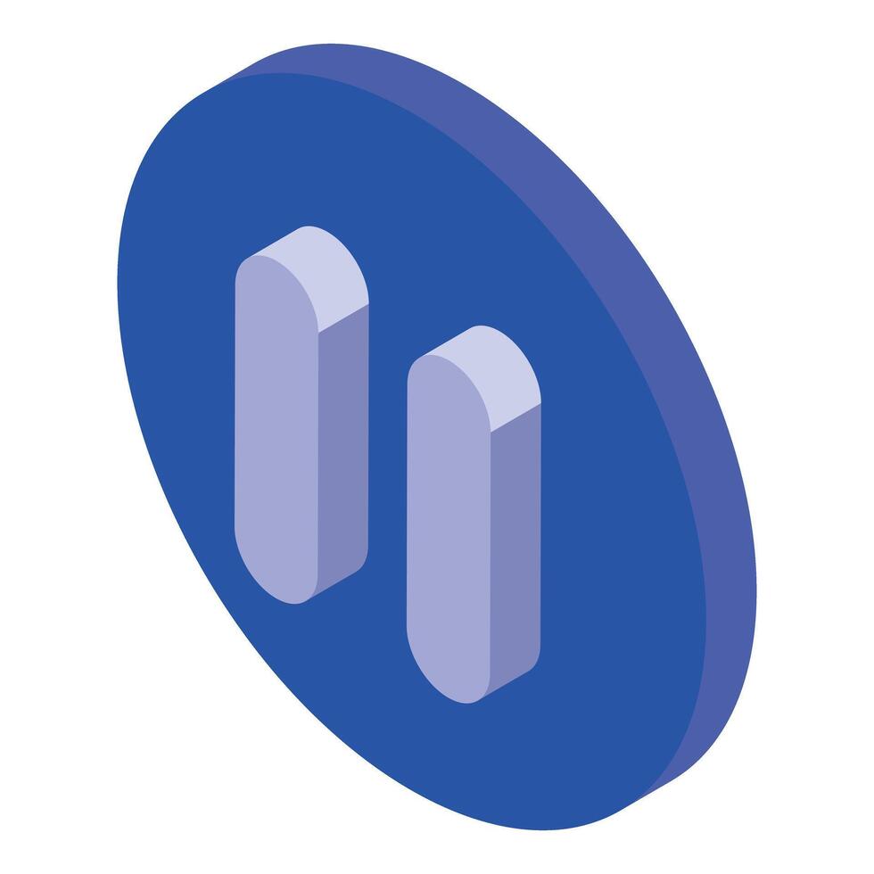 Pause button showing stop or break in playback progress vector